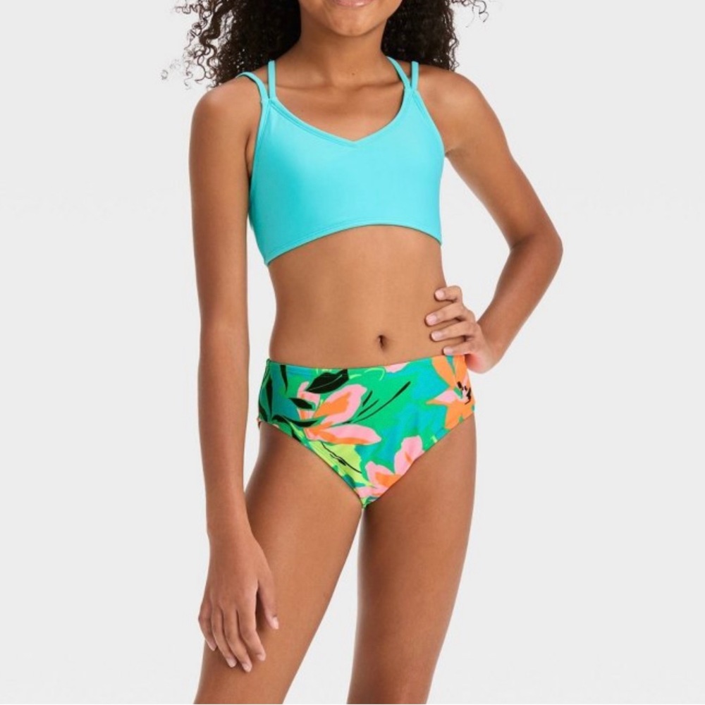 ART CLASS Abstract Blossoms Floral Printed‎ Rash Guard Set - Picture 2 of 4